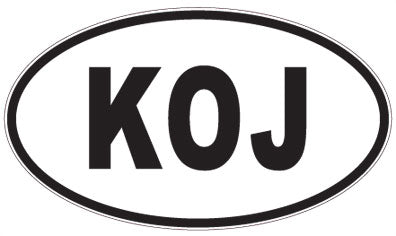 KOJ - 3 Letter Initials Oval Sticker