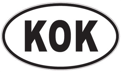 KOK - 3 Letter Initials Oval Magnet