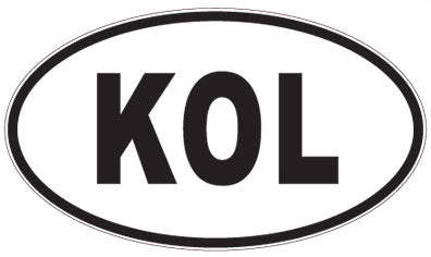 KOL - 3 Letter Initials Oval Magnet