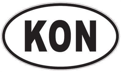 KON - 3 Letter Initials Oval Magnet