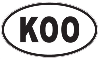KOO - 3 Letter Initials Oval Magnet
