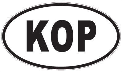 KOP - 3 Letter Initials Oval Sticker