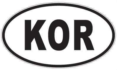 KOR - 3 Letter Initials Oval Sticker