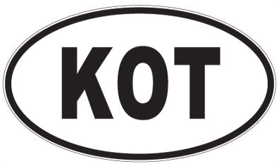 KOT - 3 Letter Initials Oval Sticker