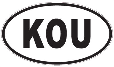 KOU - 3 Letter Initials Oval Magnet