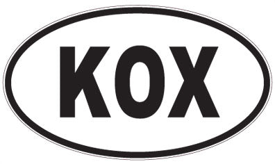 KOX - 3 Letter Initials Oval Sticker