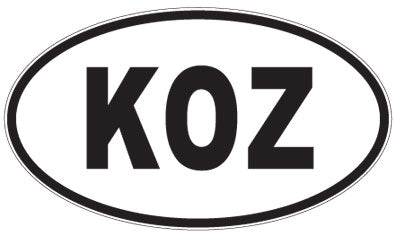 KOZ - 3 Letter Initials Oval Magnet