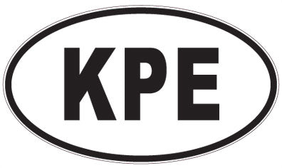 KPE - 3 Letter Initials Oval Sticker