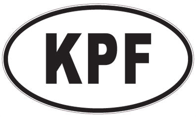 KPF - 3 Letter Initials Oval Sticker
