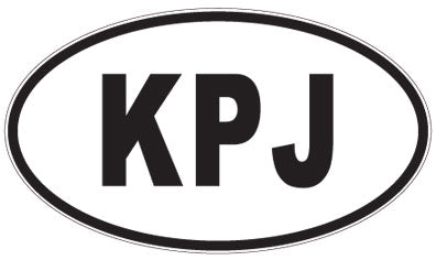 KPJ - 3 Letter Initials Oval Sticker