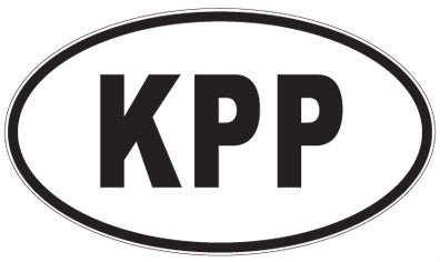 KPP - 3 Letter Initials Oval Sticker