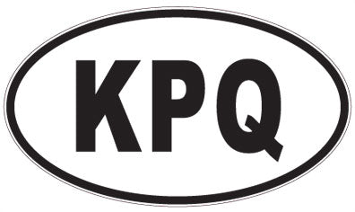 KPQ - 3 Letter Initials Oval Magnet