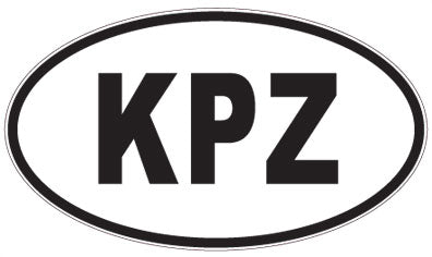 KPZ - 3 Letter Initials Oval Sticker