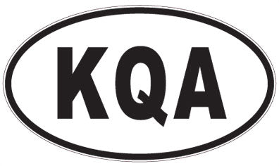 KQA - 3 Letter Initials Oval Magnet