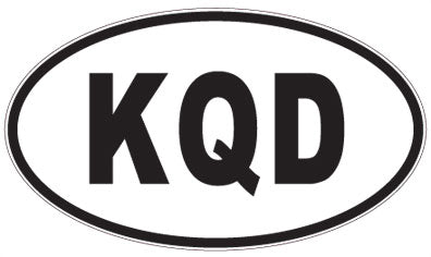 KQD - 3 Letter Initials Oval Sticker