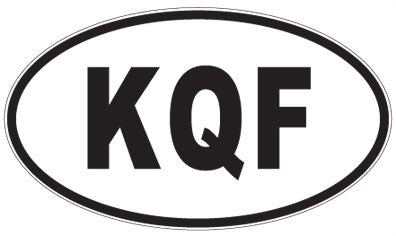 KQF - 3 Letter Initials Oval Sticker