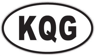 KQG - 3 Letter Initials Oval Sticker
