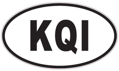KQI - 3 Letter Initials Oval Magnet