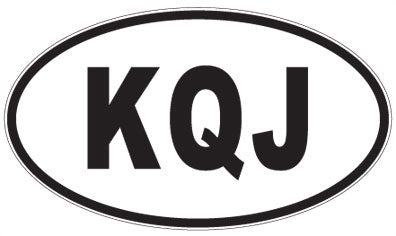 KQJ - 3 Letter Initials Oval Sticker