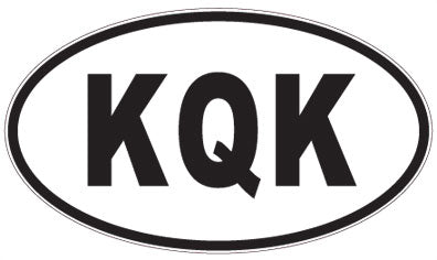 KQK - 3 Letter Initials Oval Sticker