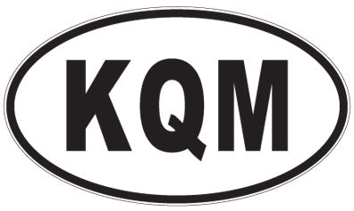 KQM - 3 Letter Initials Oval Magnet