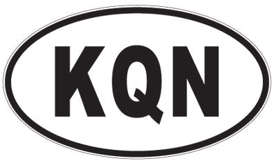 KQN - 3 Letter Initials Oval Magnet