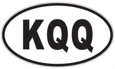 KQQ - 3 Letter Initials Oval Sticker