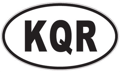 KQR - 3 Letter Initials Oval Sticker