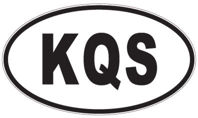 KQS - 3 Letter Initials Oval Sticker