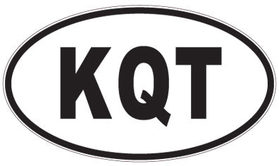 KQT - 3 Letter Initials Oval Magnet