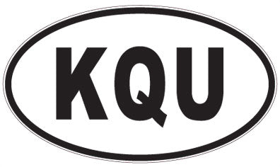 KQU - 3 Letter Initials Oval Sticker
