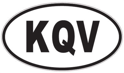 KQV - 3 Letter Initials Oval Sticker