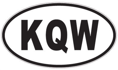 KQW - 3 Letter Initials Oval Magnet