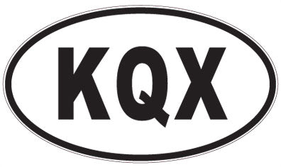 KQX - 3 Letter Initials Oval Magnet