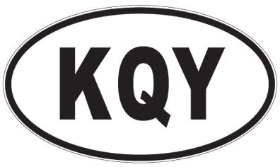 KQY - 3 Letter Initials Oval Magnet