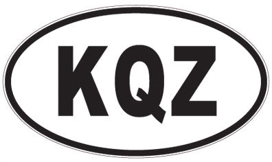 KQZ - 3 Letter Initials Oval Magnet