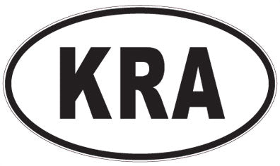 KRA - 3 Letter Initials Oval Sticker