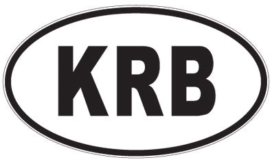 KRB - 3 Letter Initials Oval Sticker