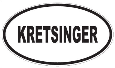 KRETSINGER - Oval Sticker