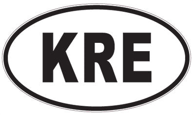 KRE - 3 Letter Initials Oval Magnet