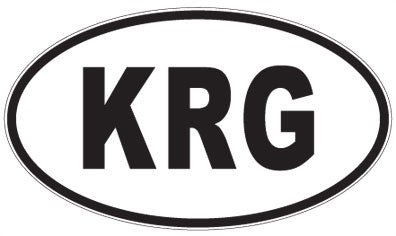 KRG - 3 Letter Initials Oval Magnet