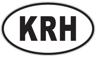 KRH - 3 Letter Initials Oval Sticker
