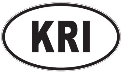 KRI - 3 Letter Initials Oval Sticker