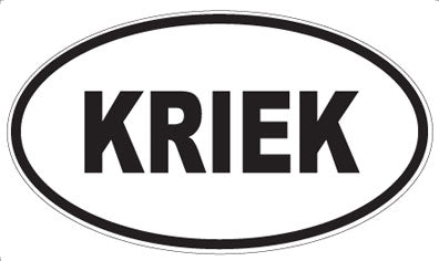KRIEK - Oval Sticker