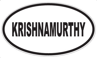 KRISHNAMURTHY - Oval Sticker