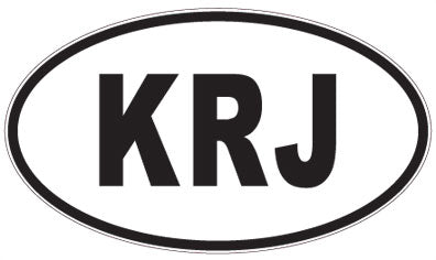 KRJ - 3 Letter Initials Oval Magnet