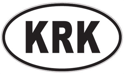KRK - 3 Letter Initials Oval Sticker