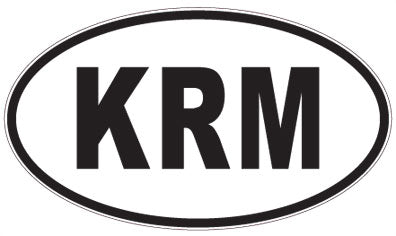 KRM - 3 Letter Initials Oval Sticker
