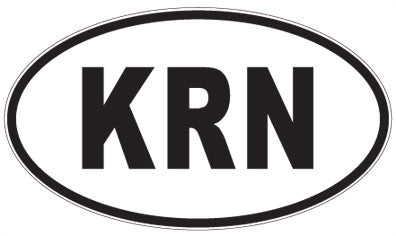 KRN - 3 Letter Initials Oval Magnet