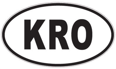 KRO - 3 Letter Initials Oval Sticker